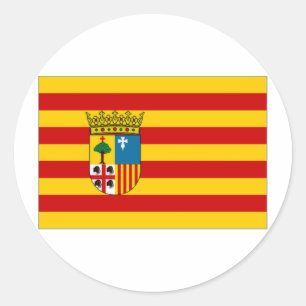 Spanje Aragon Vlag Ronde Sticker