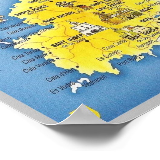 Spanje - Balearen - Ibiza - Eivissa - Poster (Hoek)