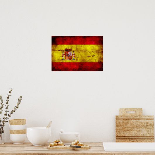 Spanje; bandera de España Poster (Keuken)