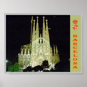 Spanje - Barcelona - Basilica Sagrada Familia - Poster
