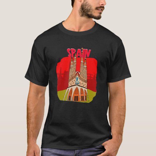 Spanje Barcelona Catalonië Bezoeker Spaans T-shirt (Voorkant)
