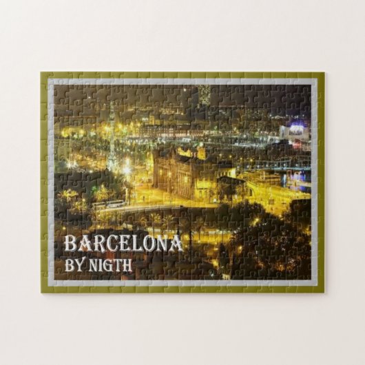 Spanje - Barcelona door Night - Legpuzzel (Horizontaal)