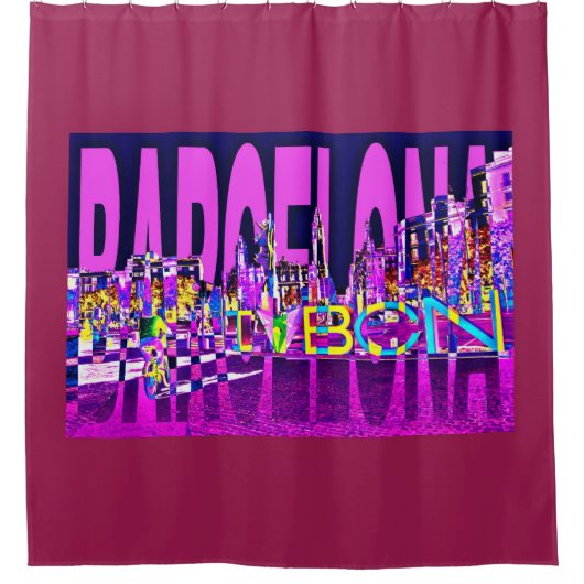 spanje barcelona douchegordijn (Voorkant)