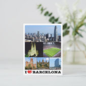 Spanje - Barcelona - I Love - Briefkaart (Staand voorkant)