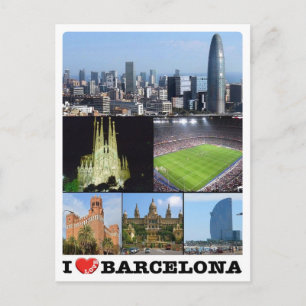 Spanje - Barcelona - I Love - Briefkaart