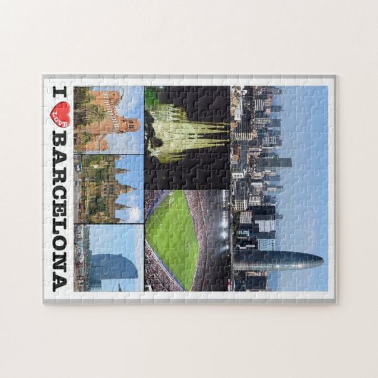 Spanje - Barcelona - I Love - Legpuzzel (Horizontaal)