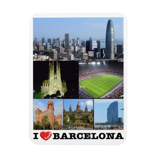 Spanje - Barcelona - I Love - Magnet Magneet (Verticaal)