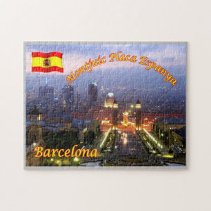 Spanje - Barcelona - Montjuic Placa Spanje - Legpuzzel