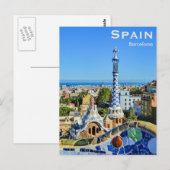 Spanje Barcelona Vintage Reizen Toerisme Toevoegen Briefkaart (Voorkant / Achterkant)