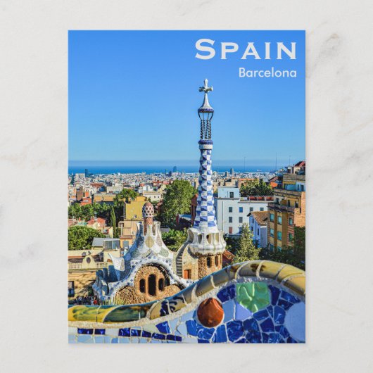 Spanje Barcelona Vintage Reizen Toerisme Toevoegen Briefkaart (Voorkant)