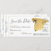 Spanje Bestemmingsinstapkaart Save the Date Gold Kaart (Voorkant / Achterkant)