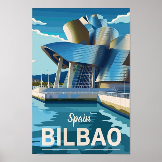 Spanje Bilbao Vintage Beroemde Reisplaats Poster (Voorkant)
