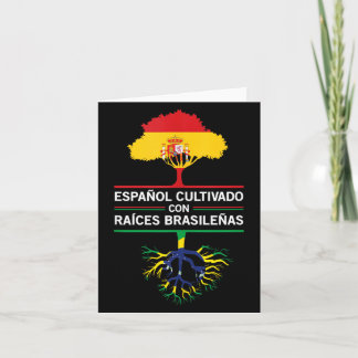 Spanje Brazilië Vlaggen Erfgoed Cadeau Expat Fans Kaart