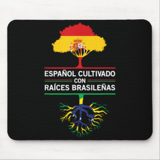 Spanje Brazilië Vlaggen Erfgoed Cadeau Expat Fans Muismat