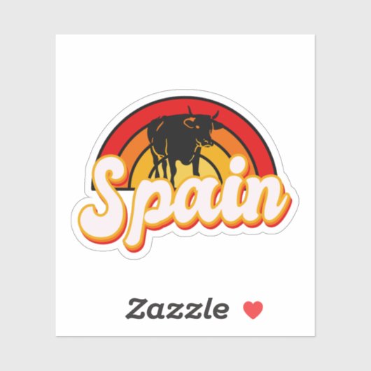 -Spanje Bull Silhouette Sunset Sticker (Vel)