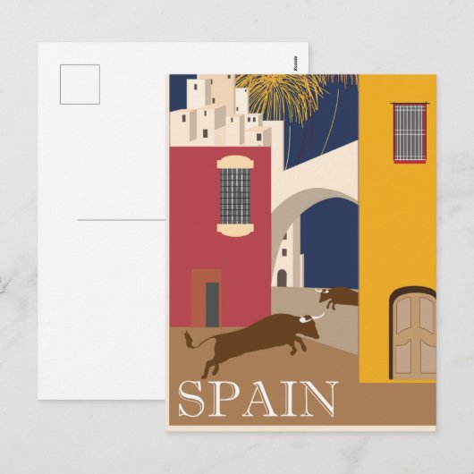  Spanje Bull Travel Briefkaart (Voorkant / Achterkant)