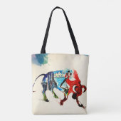 Spanje Bull Vintage Travel Love Waterverf Tote Bag (Achterkant)