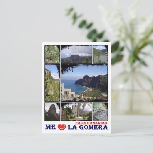 Spanje - Canarische eilanden - La Gomera - I Love  Briefkaart (Staand voorkant)