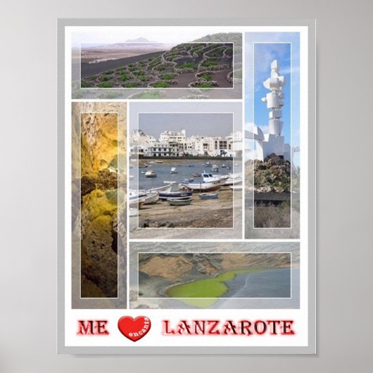 Spanje - Canarische eilanden - Lanzarote - I Love  Poster (Voorkant)