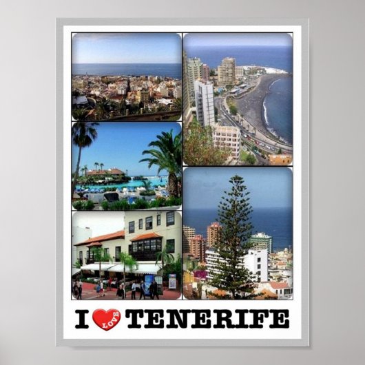 Spanje - Canarische Eilanden - Tenerife - I Love - Poster (Voorkant)