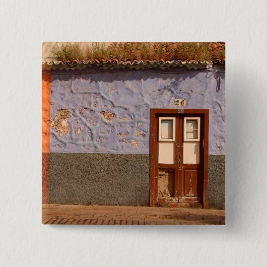 Spanje, Canarische Eilanden, Tenerife, villa Vierkante Button 5,1 Cm (Voorkant)