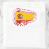 Spanje Carabiner Flag Rechthoekige Sticker (Tas)