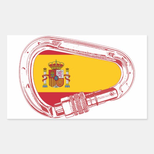 Spanje Carabiner Flag Rechthoekige Sticker (Voorkant)