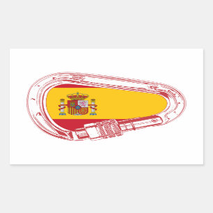 Spanje Carabiner Flag Rechthoekige Sticker