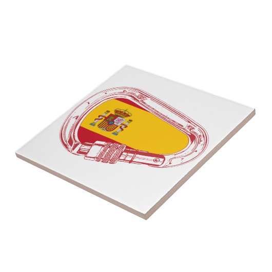 Spanje Carabiner Flag Tegeltje (Zijkant)