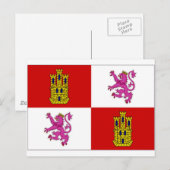 Spanje Castilla Leon Flag Briefkaart (Voorkant / Achterkant)