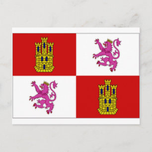 Spanje Castilla Leon Flag Briefkaart