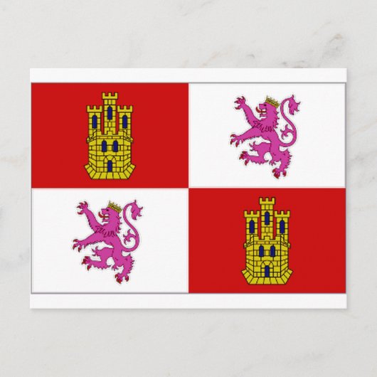 Spanje Castilla Leon Flag Briefkaart (Voorkant)