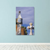 Spanje, Catalonië, Barcelona. Casa Batllo (1906). Canvas Afdruk (Insitu (Houten vloer))