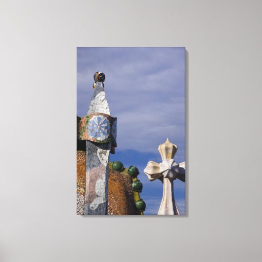 Spanje, Catalonië, Barcelona. Casa Batllo (1906). Canvas Afdruk (Voorkant)