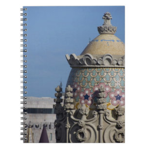 Spanje, Catalonië, Barcelona. Dak van Barcelona Notitieboek