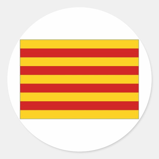 Spanje Catalonië Vlag Ronde Sticker (Voorkant)