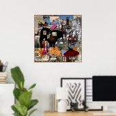 Spanje collage Spaanse cultuurcadeaus Poster (Thuiskantoor)