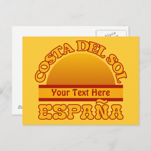 SPANJE Costa Del Sol, aangepast briefkaart (Voorkant / Achterkant)