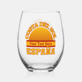SPANJE Costa Del Sol aangepaste tekst Wijnglas Zonder Voet (Achterkant)