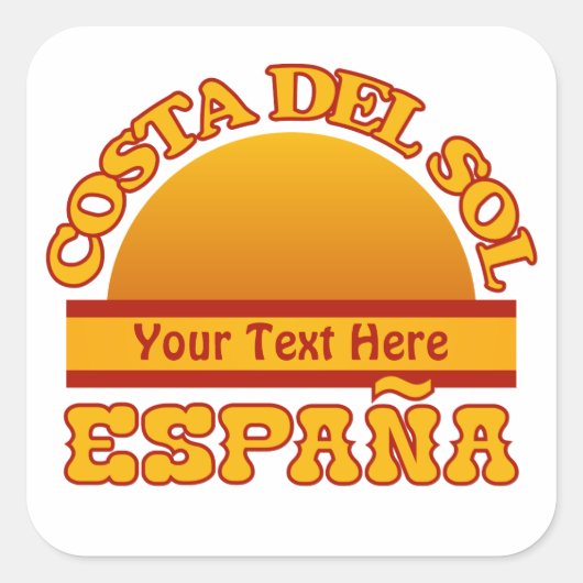 SPANJE Costa Del Sol douane-stickers Vierkante Sticker (Voorkant)