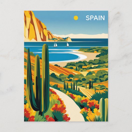 Spanje Costa Dorada Reizen Briefkaart (Voorkant)