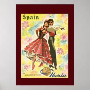  Spanje Dancer Travel Poster