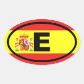 Spanje E Europees Ovale Sticker (Voorkant)