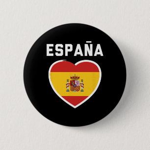 Spanje En Espana - Voetbal En Voetbal Vlag Jersey Ronde Button 5,7 Cm