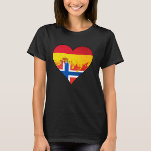 Spanje en Noors Hart Erfgoed Vlag T-shirt