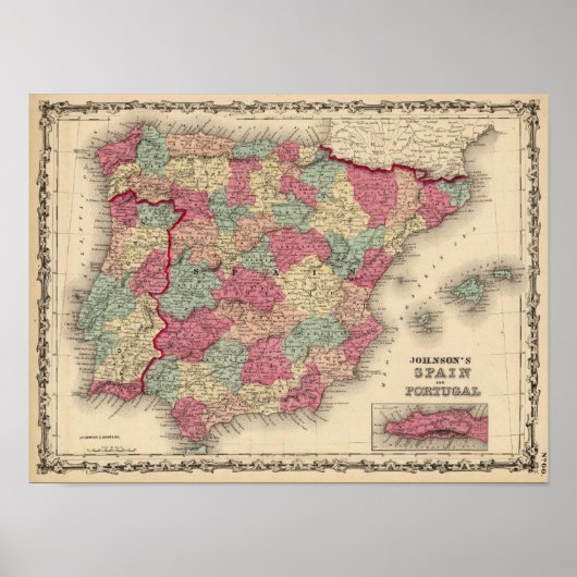 Spanje en Portugal 12 Poster (Voorkant)