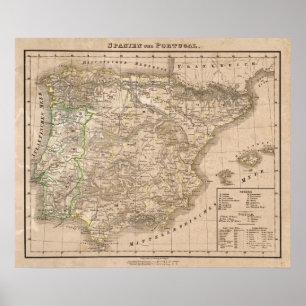 Spanje en Portugal 20 Poster