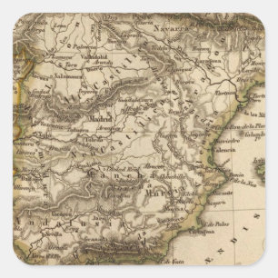 Spanje en Portugal 8 Vierkante Sticker