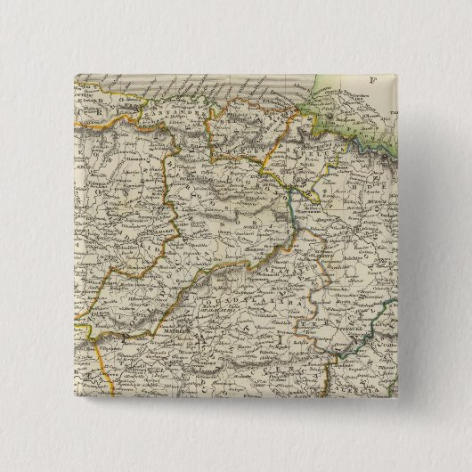 Spanje en Portugal 9 Vierkante Button 5,1 Cm (Voorkant)