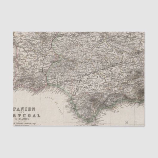 Spanje en Portugal, vier bladeren Tissuepapier (Voorkant)